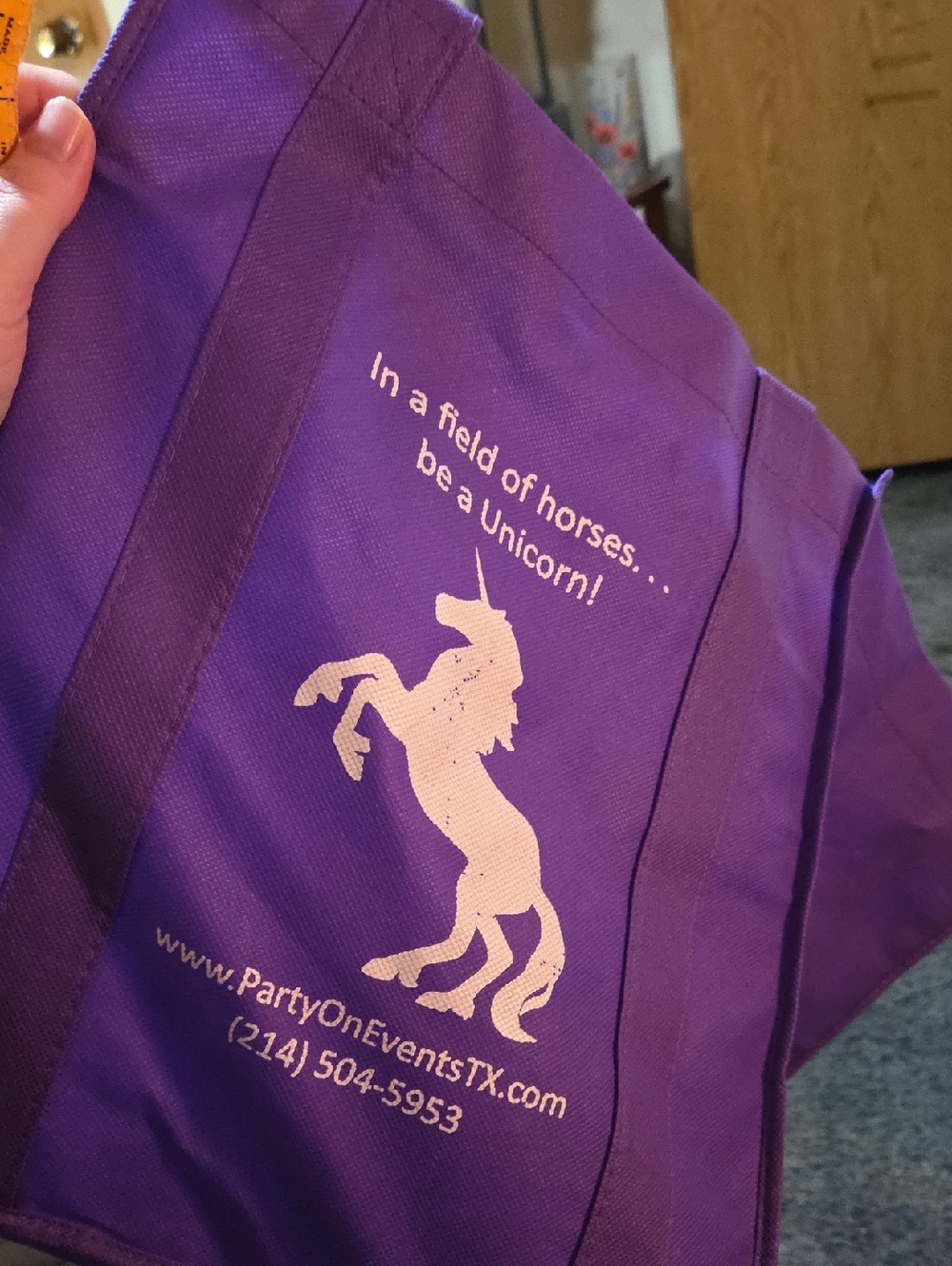 Purple Unicorn Used Tote Bag